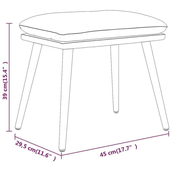 vidaXL fodskammel 45x29,5x35 cm fløjl lyserød