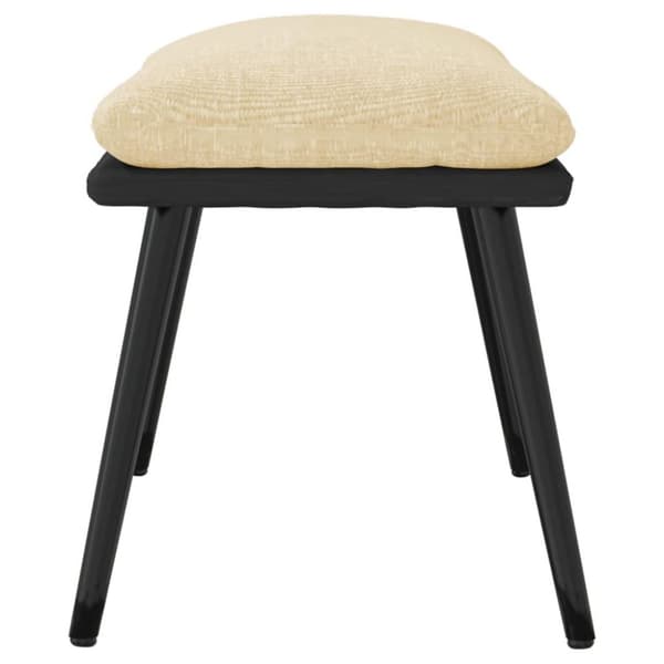 vidaXL fodskammel 45x29,5x35 cm stof og kunstlæder cremefarvet