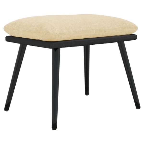vidaXL fodskammel 45x29,5x35 cm stof og kunstlæder cremefarvet