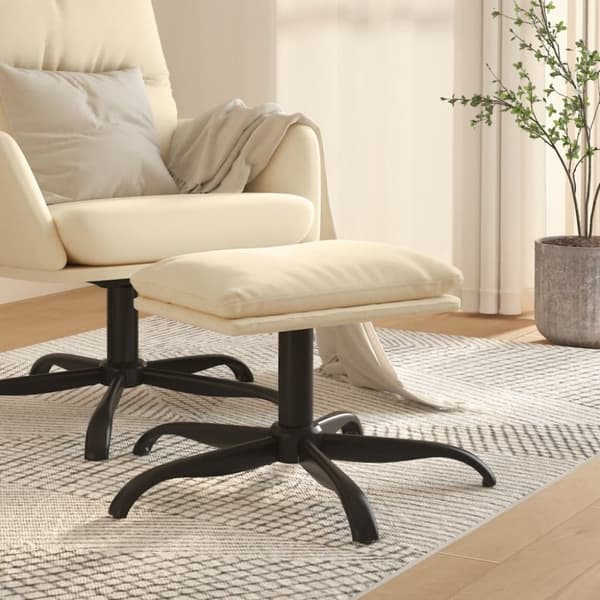 vidaXL fodskammel 60x60x36 cm stof cremefarvet