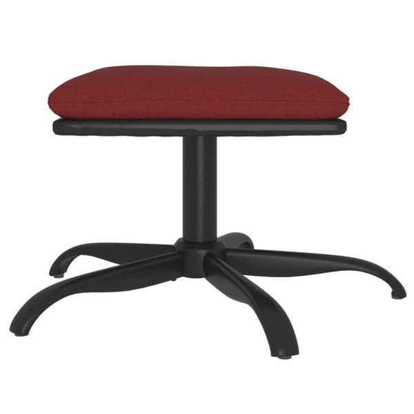 vidaXL fodskammel 60x60x36 cm stof og kunstlæder vinrød