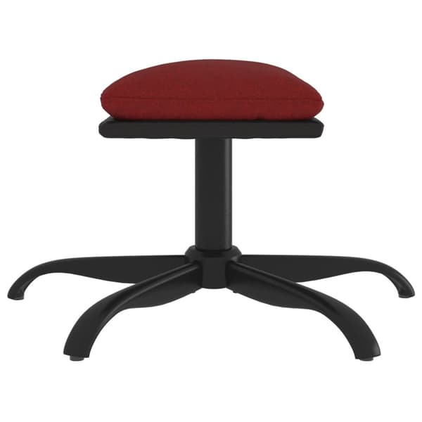 vidaXL fodskammel 60x60x36 cm stof og kunstlæder vinrød