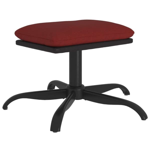 vidaXL fodskammel 60x60x36 cm stof og kunstlæder vinrød