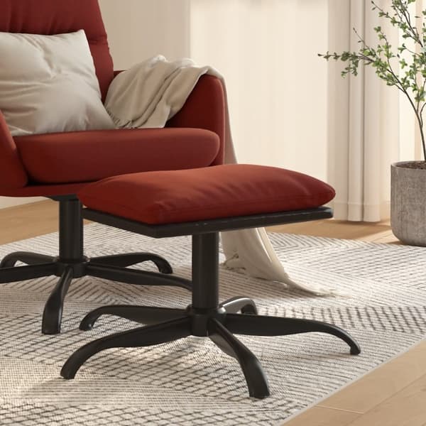 vidaXL fodskammel 60x60x36 cm stof og kunstlæder vinrød