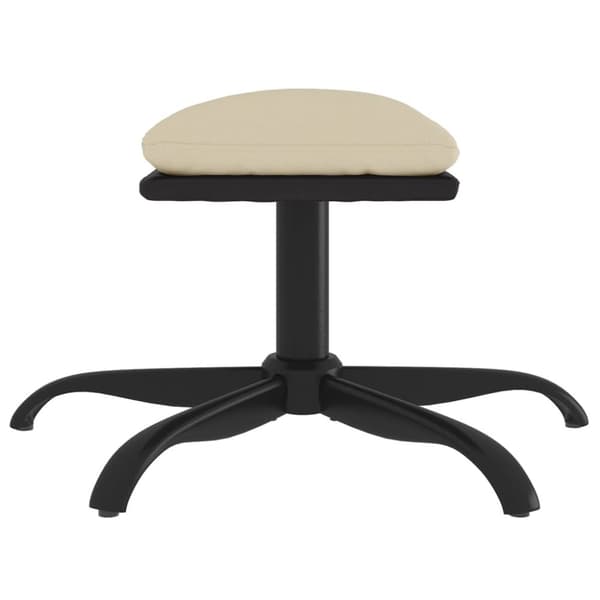 vidaXL fodskammel 60x60x36 cm stof og kunstlæder cremefarvet