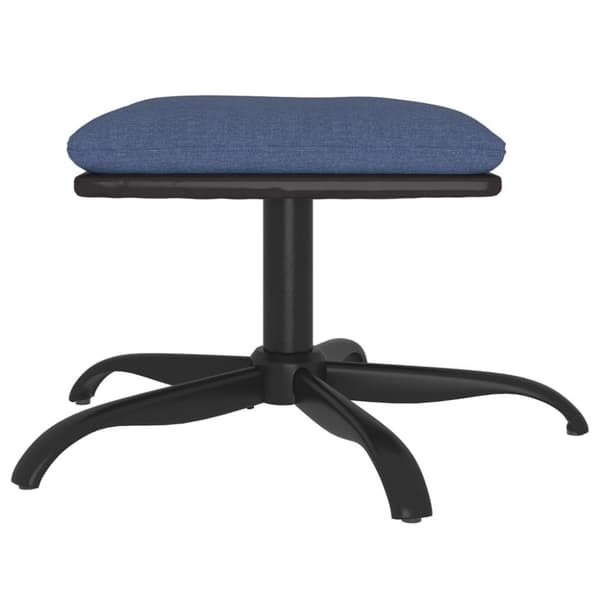 vidaXL fodskammel 60x60x36 cm stof og kunstlæder blå