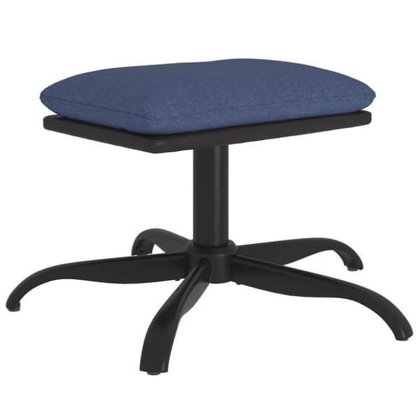 vidaXL fodskammel 60x60x36 cm stof og kunstlæder blå