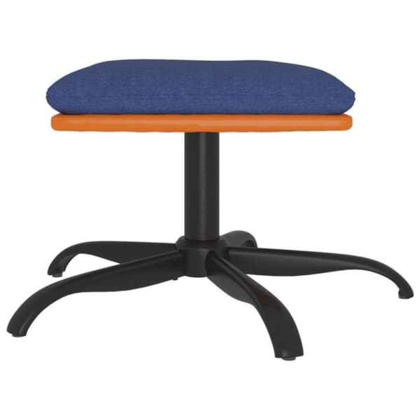 vidaXL fodskammel 60x60x36 cm stof og kunstlæder blå