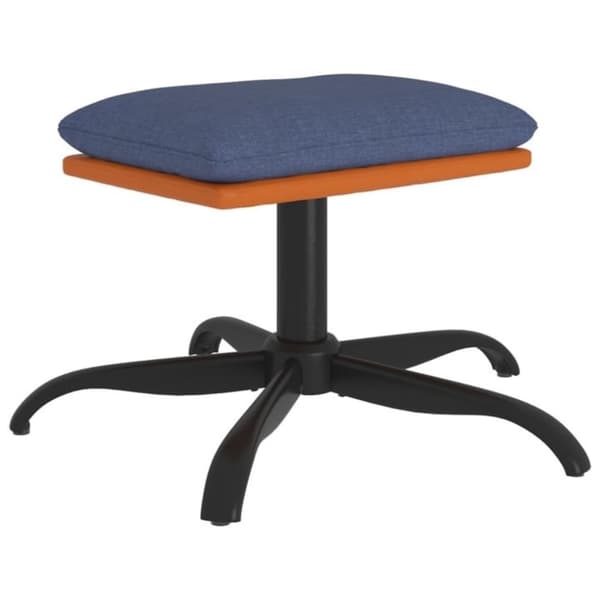 vidaXL fodskammel 60x60x36 cm stof og kunstlæder blå