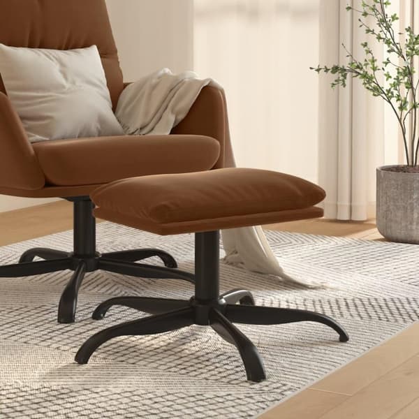 vidaXL fodskammel 60x60x36 cm mikrofiberstof brun