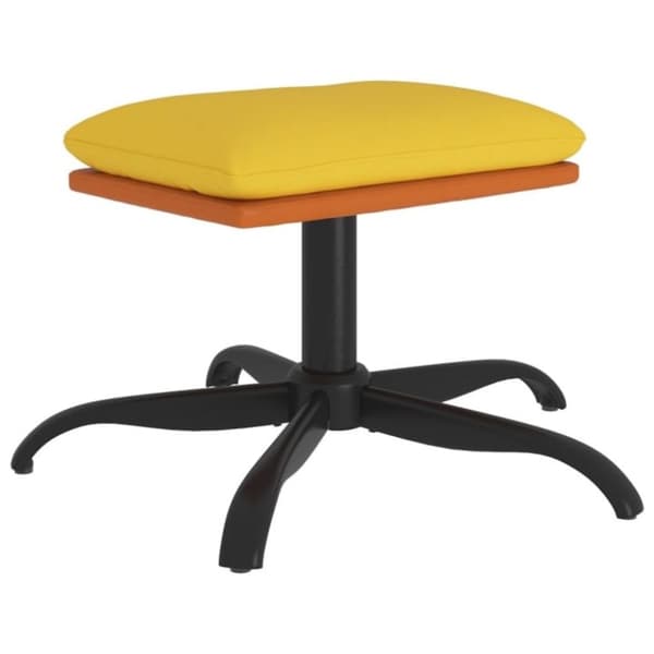 vidaXL fodskammel 60x60x36 cm stof og kunstlæder sennepsgul