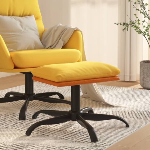 vidaXL fodskammel 60x60x36 cm stof og kunstlæder sennepsgul