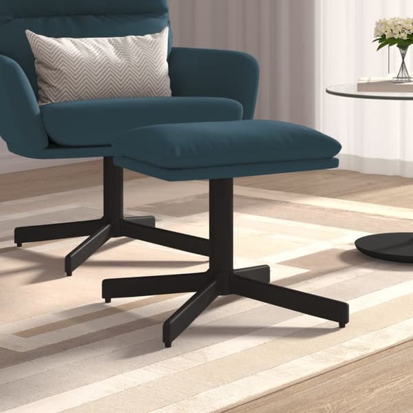 vidaXL fodskammel 60x60x36 cm fløjl blå