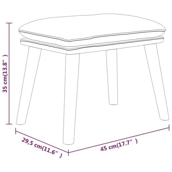 vidaXL Fotpall mörkgrå 45x29,5x35 cm tyg