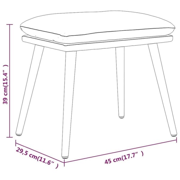 vidaXL Fotpall vinröd 45x29,5x35 cm tyg