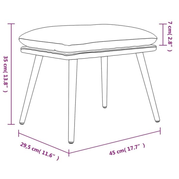 vidaXL Fotpall rosa 45x29,5x35 cm sammet