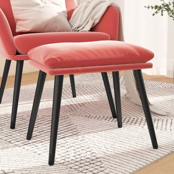 vidaXL Fotpall rosa 45x29,5x35 cm sammet