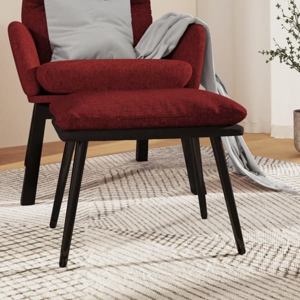 vidaXL Fotpall vinröd 45x29,5x39 cm tyg och konstläder