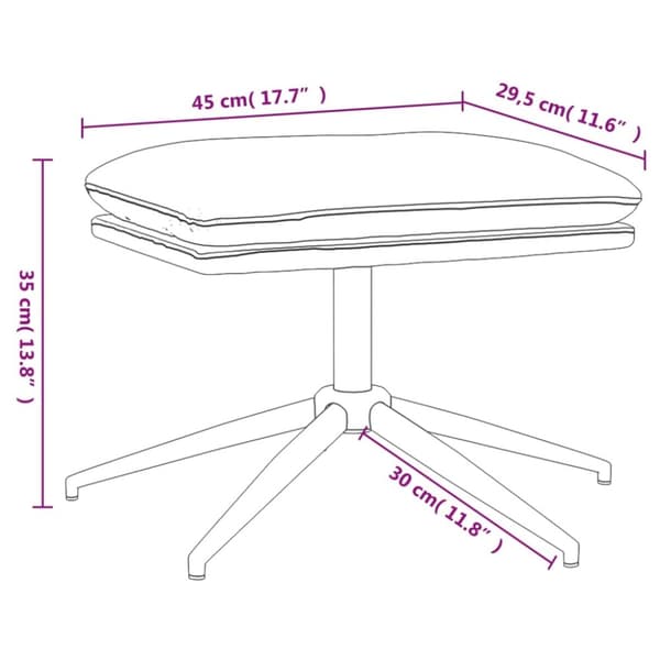 vidaXL Fotpall brun 45x29,5x35 cm glansig konstläder