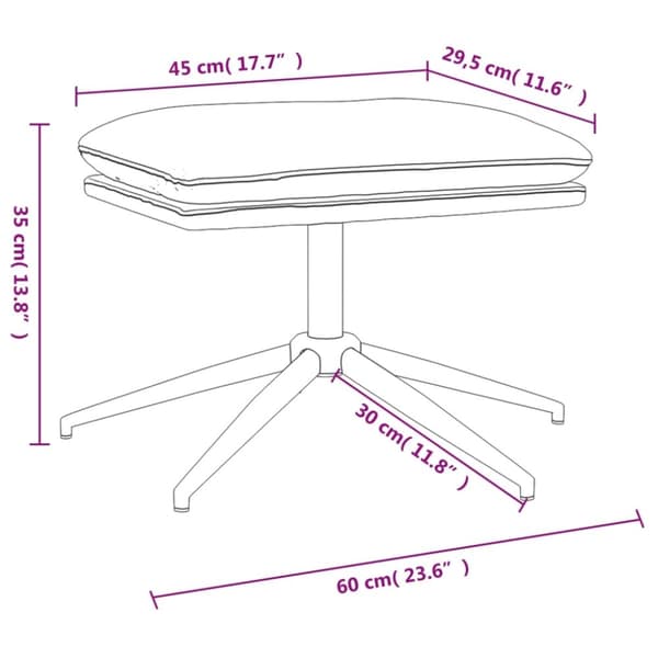 vidaXL Fotpall brun 60x60x35 cm mikrofibertyg