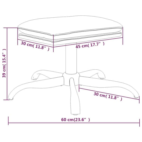 vidaXL Fotpall brun 60x60x36 cm tyg