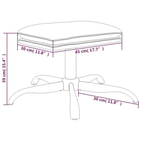 vidaXL Fotpall rosa 60x60x36 cm sammet