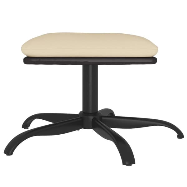 vidaXL Fotpall gräddvit 60x60x36 cm tyg och konstläder