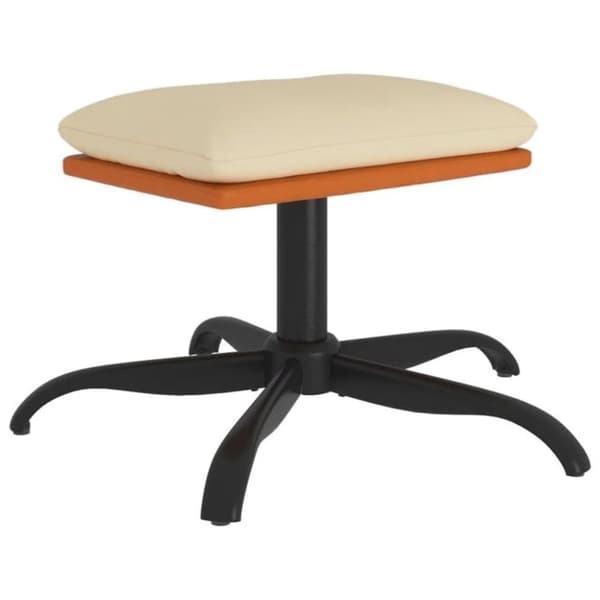 vidaXL Fotpall gräddvit 60x60x36 cm tyg och konstläder
