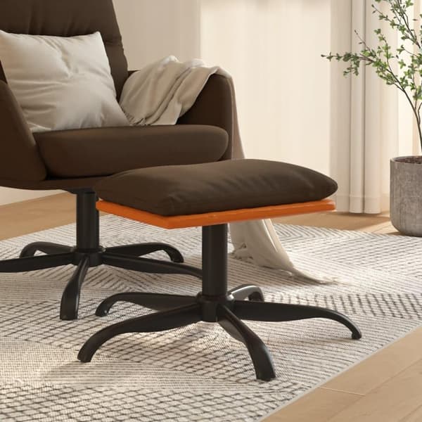 vidaXL Fotpall brun 60x60x36 cm tyg och konstläder