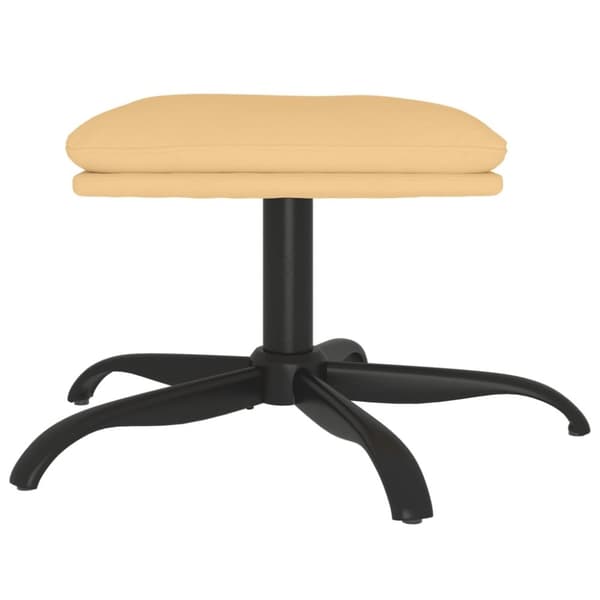 vidaXL Fotpall gräddvit 60x60x36 cm mikrofibertyg
