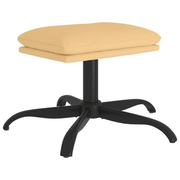 vidaXL Fotpall gräddvit 60x60x36 cm mikrofibertyg