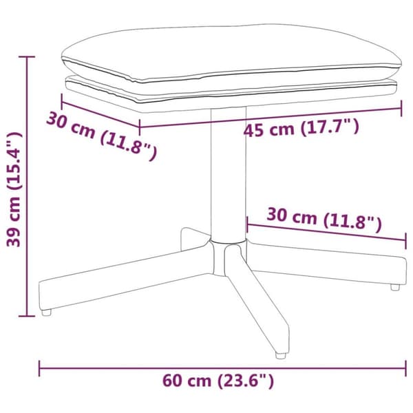 vidaXL Fotpall rosa 60x60x36 cm sammet