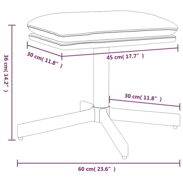 vidaXL Fotpall blå 60x60x36 cm tyg och konstläder