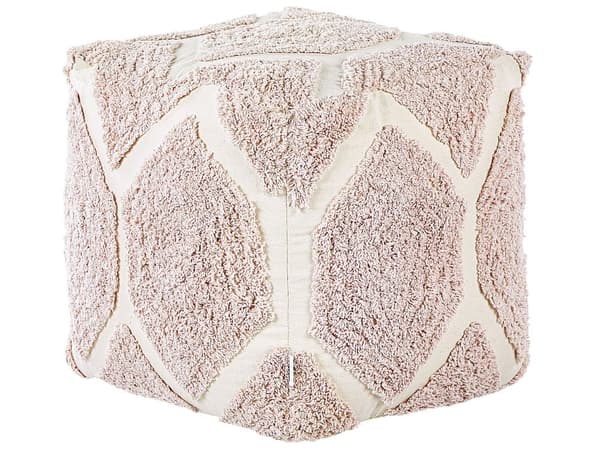 Rahi pastellipinkki beige 40 x 40 x 40 cm puuvilla EPS-helmet neliö pörröinen boho moderni