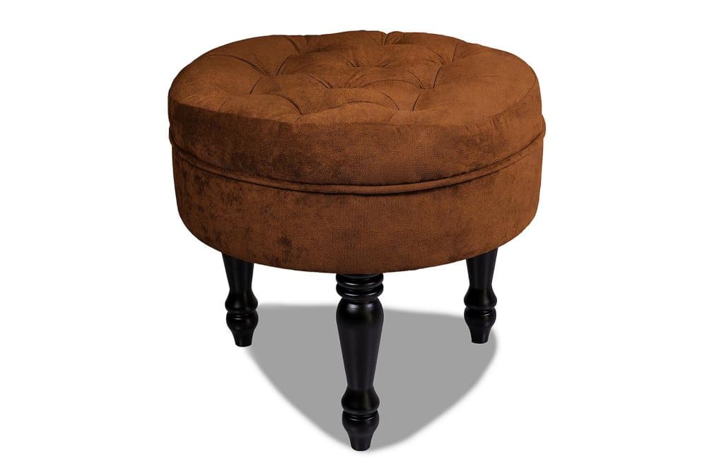 Chesterfield Ludo Fotpall 50 cm Rund Cognac