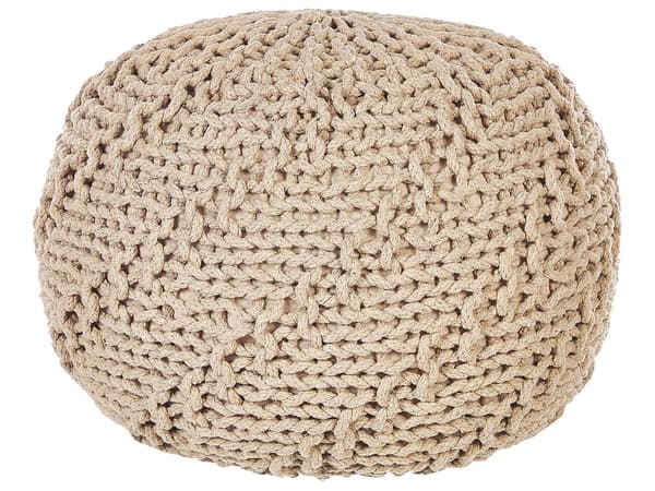 Pallorahi beige puuvilla 35 x 50 cm neulottu EPS täyterakeet pyöreä pieni