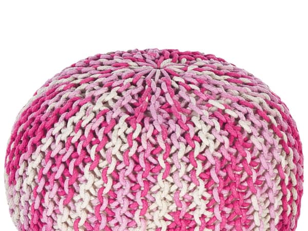 Rahi valkoinen vaaleanpunainen puuvilla ⌀ 50 x 35 cm neulottu pyöreä EPS-helmirae glamour boho tyyli