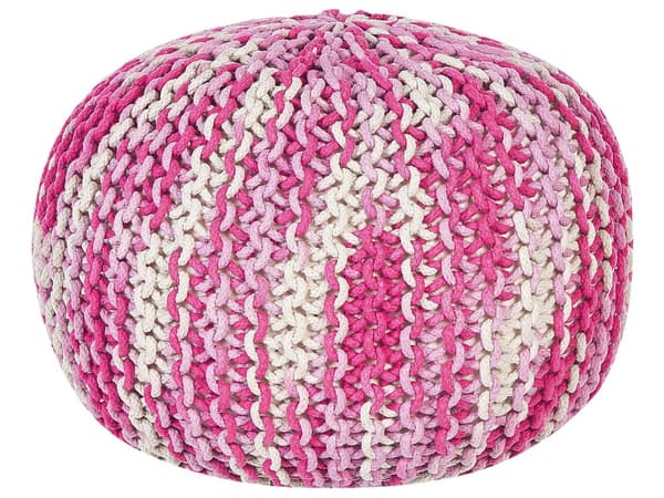 Rahi valkoinen vaaleanpunainen puuvilla ⌀ 50 x 35 cm neulottu pyöreä EPS-helmirae glamour boho tyyli