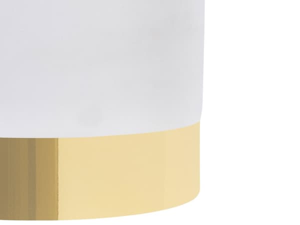 Fodskammel Hvid Velour Rund Dressing Puf Glam Taburet med Guld