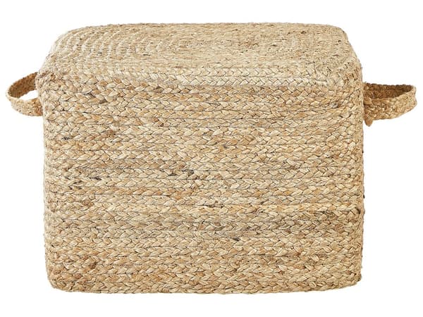 Rahi luonnonväri juutti 45 x 45 x 30 cm EPS täytteellä neliskulmainen kahvoilla boho-tyyli