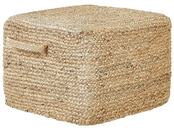 Rahi luonnonväri juutti 45 x 45 x 30 cm EPS täytteellä neliskulmainen kahvoilla boho-tyyli