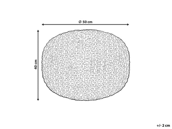 Puff Rosa Jute EPS-kulor 50 x 50 x 40 cm Rund Schäslong Bohemisk stil Hemtillbehör