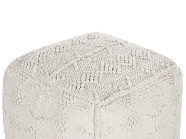 Puf Hvid Bomuld 40 x 40 cm Geometrisk strikmønster Dekorativt sæde Boho Style Stue Soveværelse