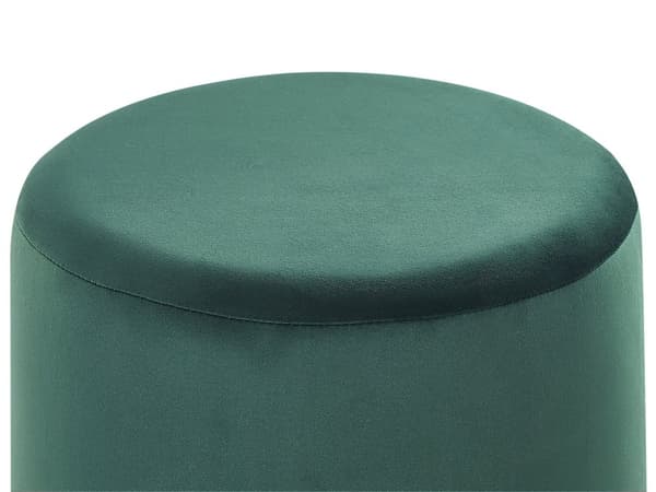 Puff Mørkegrønn Fløyel ø 39 cm Rund form Gulldetaljer Glamour Moderne Fotskammel