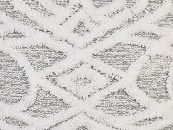 Puff Grå Vit Bomull Polyester 40 x 40 cm Geometriskt Stickat Mönster Dekorativ Sittpuff Bohemisk Stil Vardagsrum Sovrum