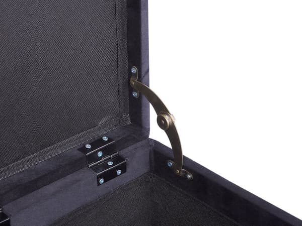 Fotpall Svart Sammetsklädsel Knapptuftad Spiktrimmad Sits
