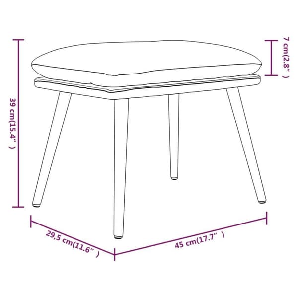 vidaXL Fotpall ljusgrå 45x29,5x35 cm tyg och konstläder