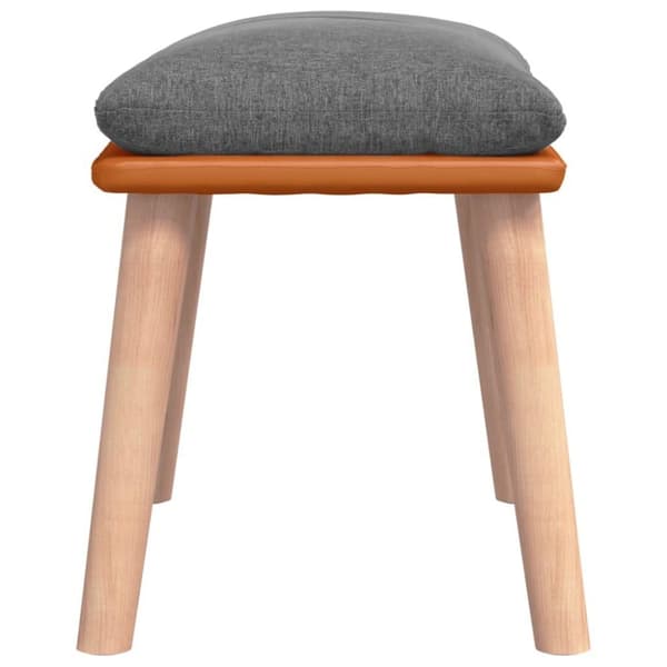 vidaXL fodskammel 45x29,5x35 cm stof og kunstlæder lysegrå