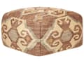 Miniatyrbillede 1 af 5: Puf Flerfarvet Jute Uld 50 x 50 x 30 cm Geometrisk Mønster Firkantet Boho Moderne Fodskammel Polstret Sæde