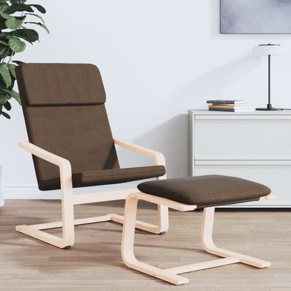 vidaXL Fotpall mörkbrun 51x41x40 cm tyg